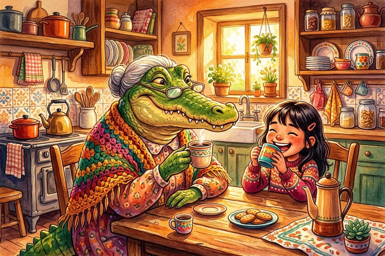 Ilustração do conto A Cuca que Tinha Medo de Criança