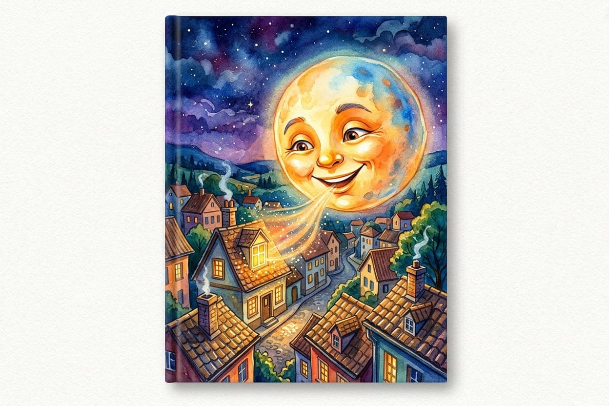 Ilustração do conto A Lua que Apagava as Luzes