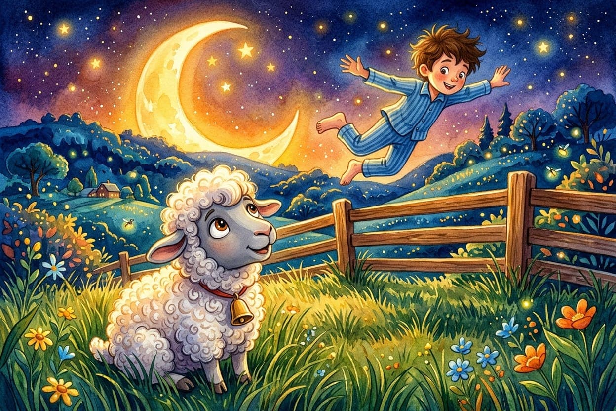 Ilustração do conto A Ovelhinha que Contava Crianças