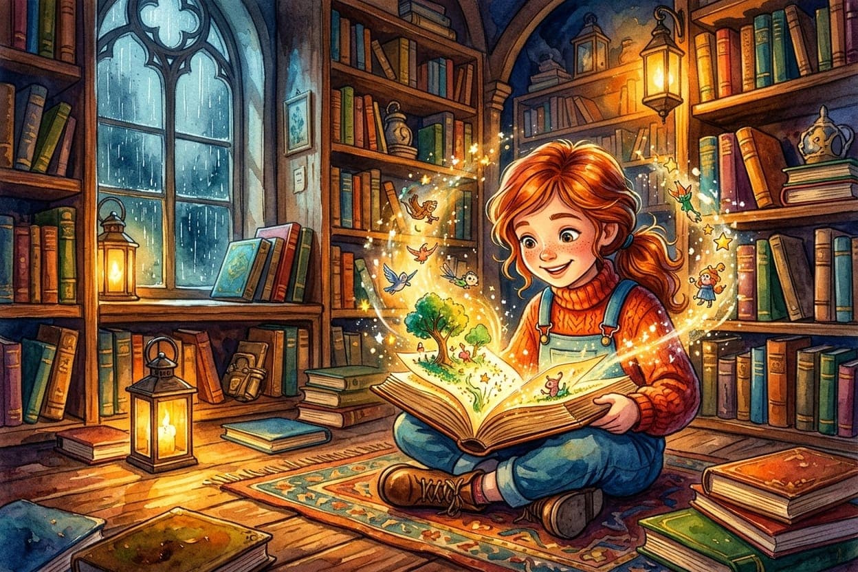 Ilustração do conto A Biblioteca que Acordou