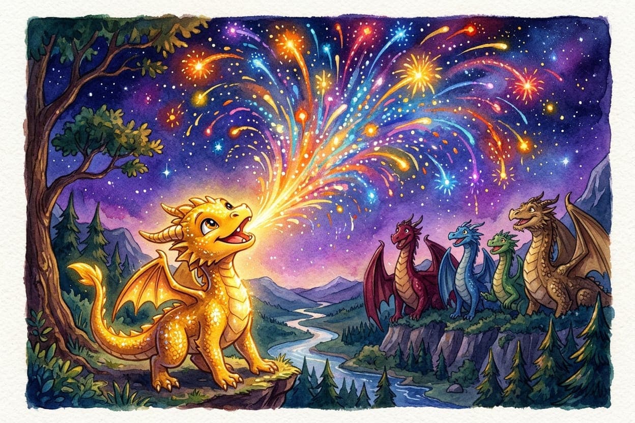 Ilustração do conto O Dragão que Não Soltava Fogo