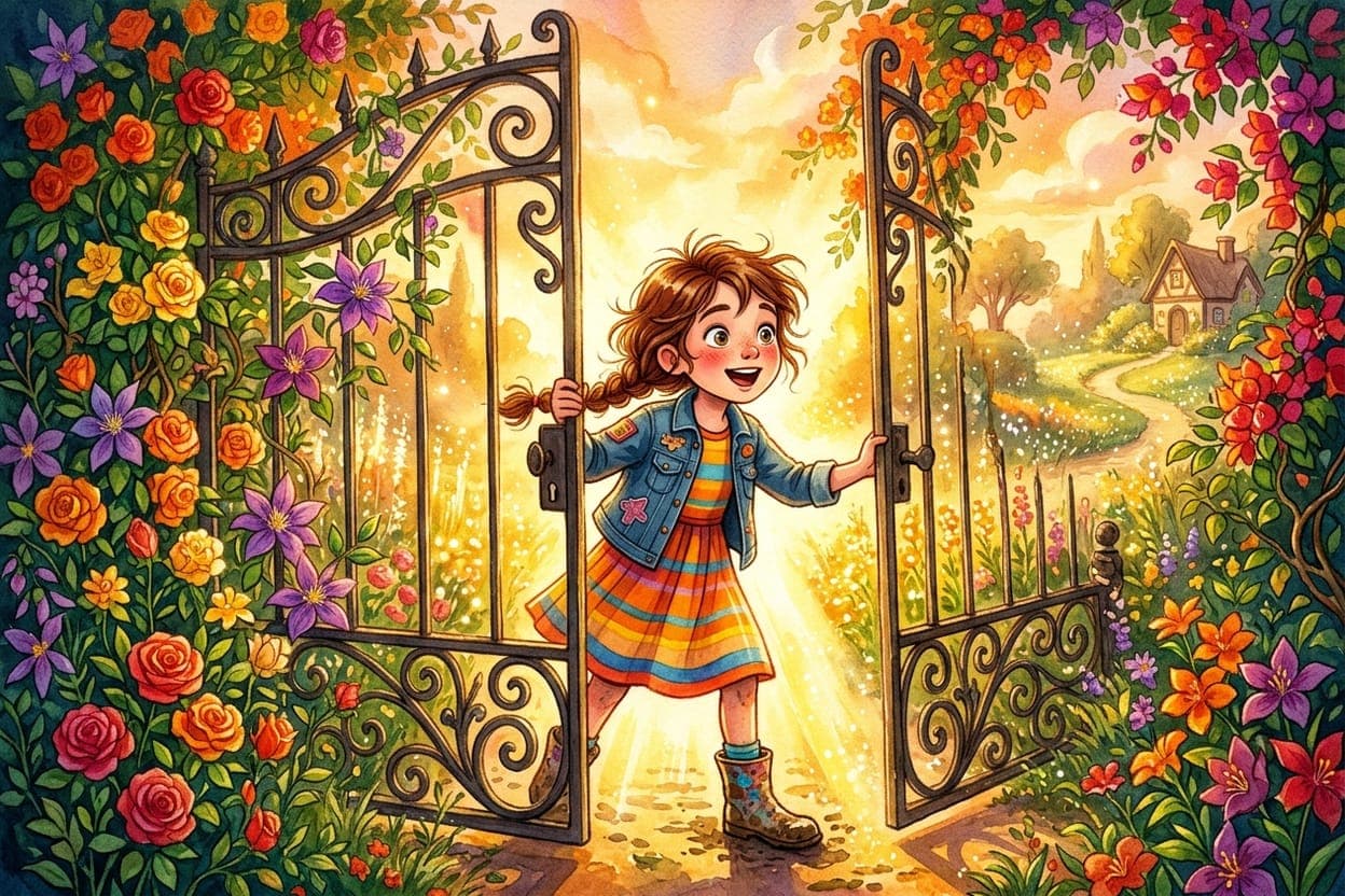 Ilustração do conto O Jardim Secreto da Vovó