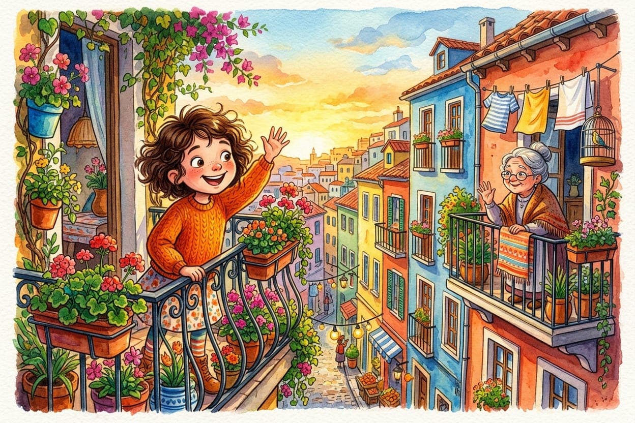 Ilustração do conto A Menina que Começou uma Corrente de Gentileza