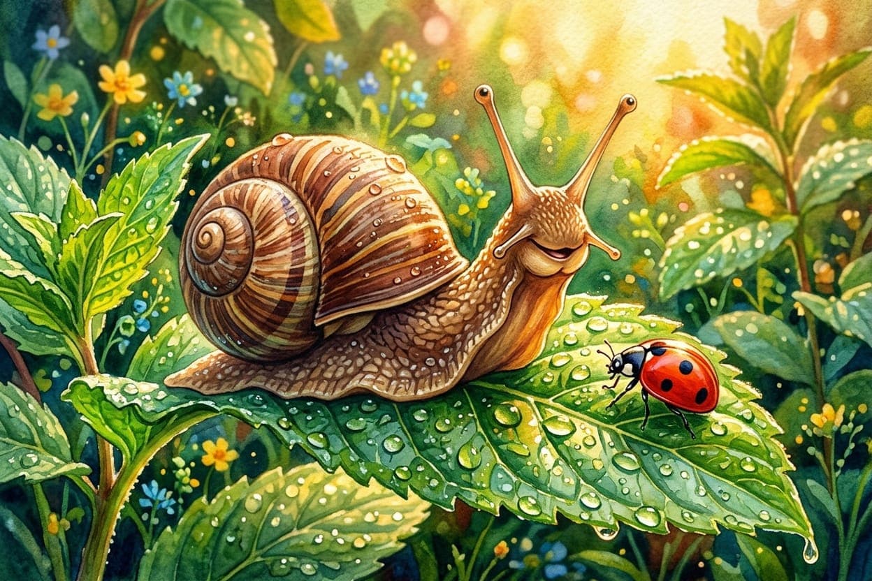 Ilustração do conto O Caramujo e a Própria Casa