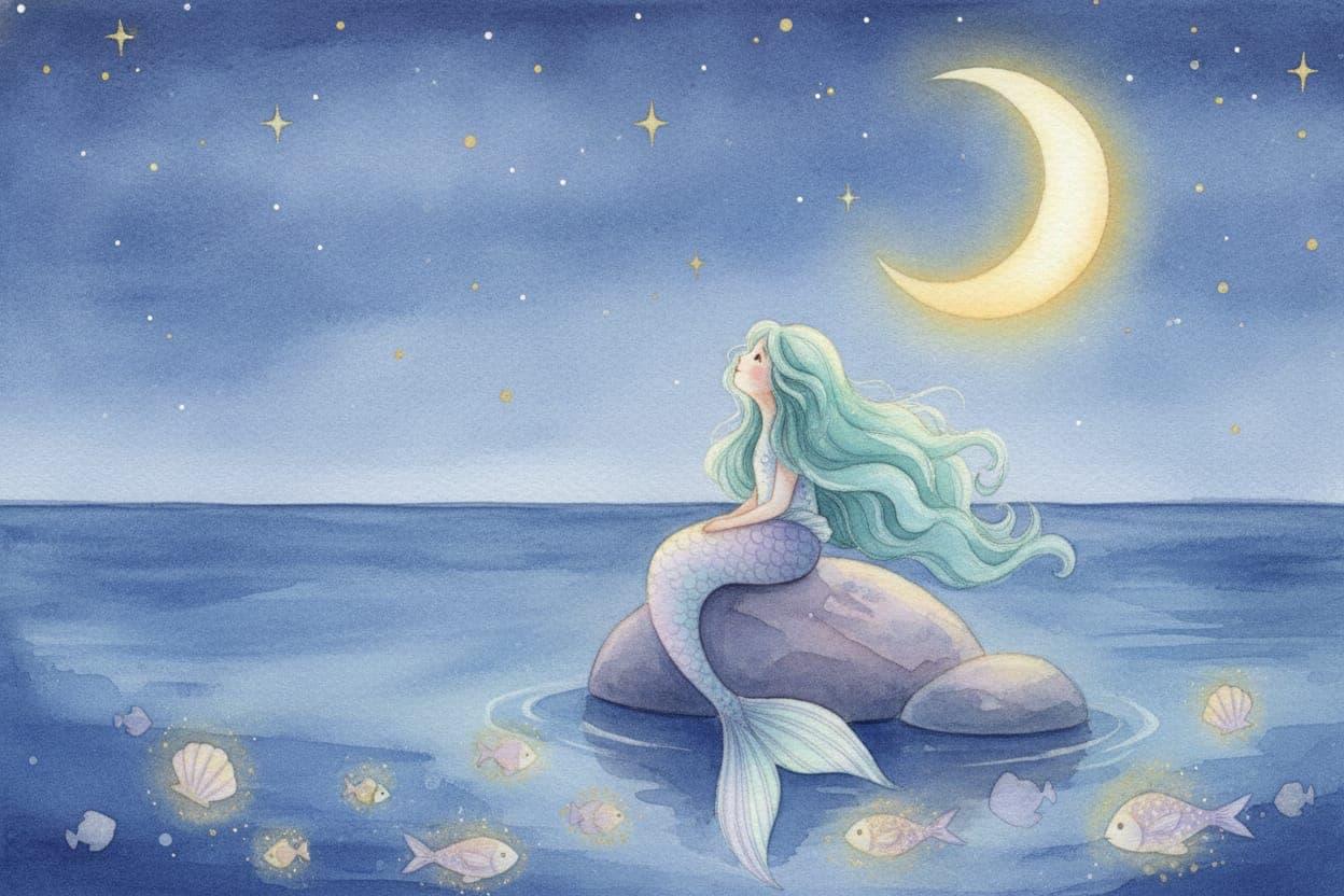 Ilustração do conto A Pequena Sereia