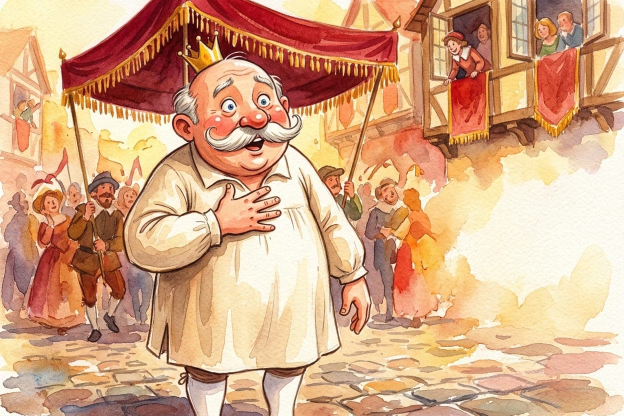 Ilustração do conto A Roupa Nova do Rei