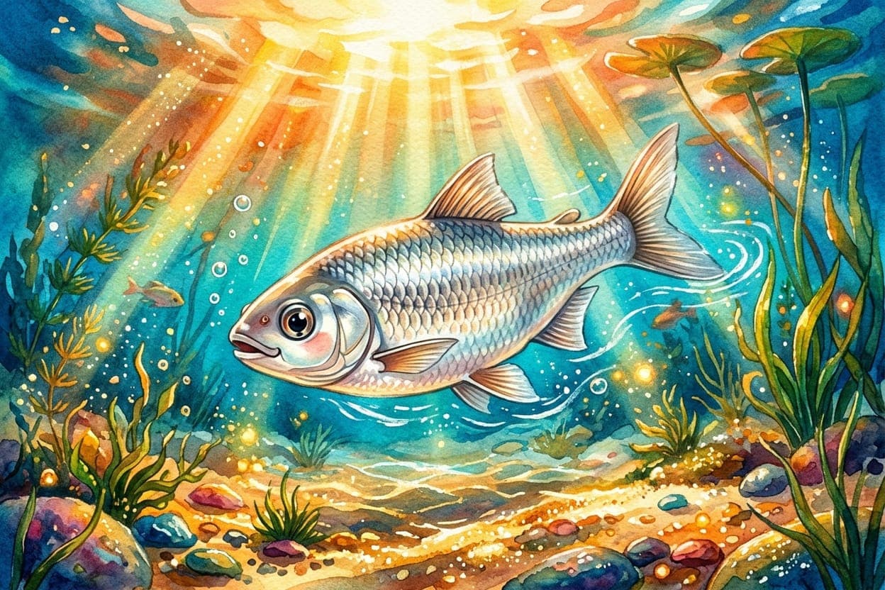 Ilustração do conto O Peixinho que Não Descia ao Fundo