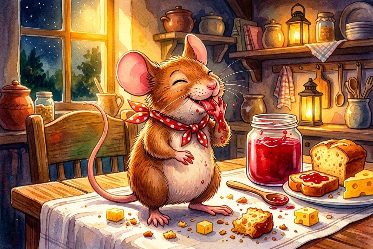 Ilustração do conto O Ratinho do Campo e o Ratinho da Cidade