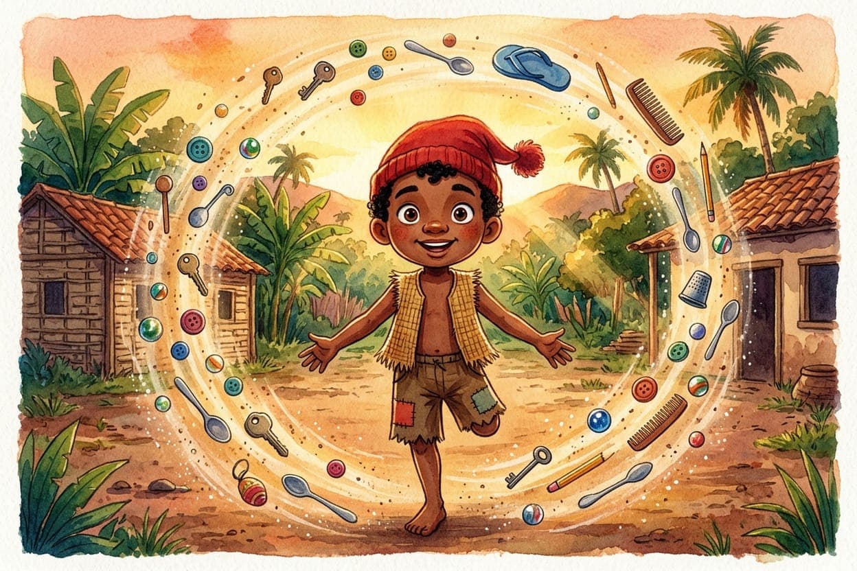 Ilustração do conto O Saci que Não Gostava de Assustar