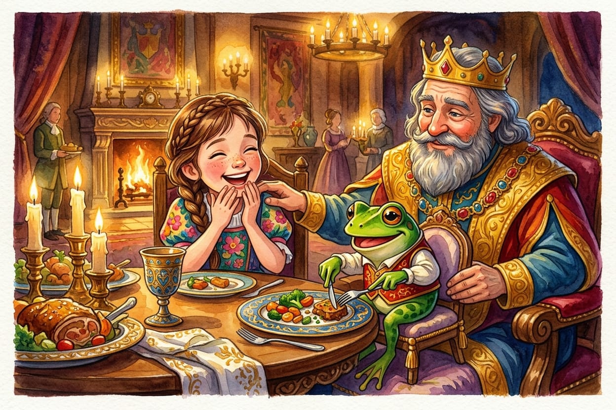 O sapo janta à mesa do rei