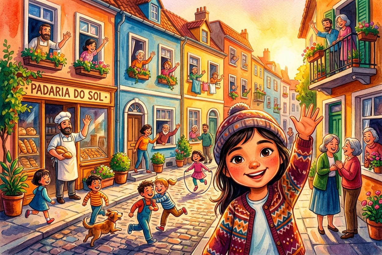 A rua inteira se cumprimenta pela primeira vez