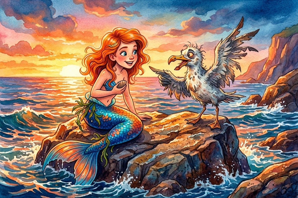 A gaivota velha ensina Marina a planar